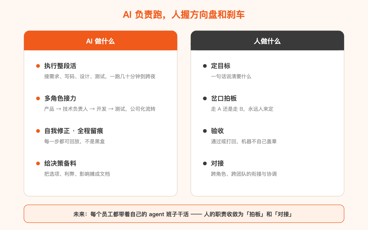 AI 做什么 / 人做什么分工图